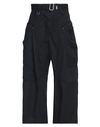 High Woman Pants Navy Size 2 Cotton, Linen In Navy Blue