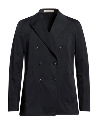 Massimo Alba Man Blazer Midnight Blue Size Xl Cotton, Silk