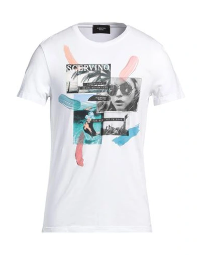 Scervino Man T-shirt White Size Xxl Cotton, Elastane