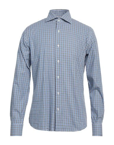 Angelo Nardelli Man Shirt Azure Size 15 ½ Cotton In Blue