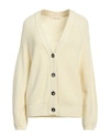 Liviana Conti Woman Cardigan Ivory Size 8 Mohair Wool, Polyamide, Wool In White