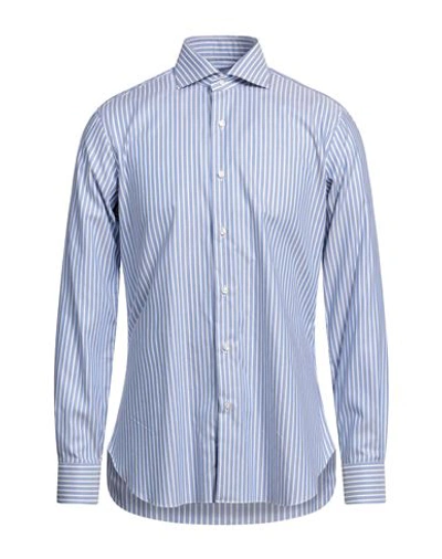 Barba Napoli Man Shirt Light Blue Size 17 Linen, Cotton