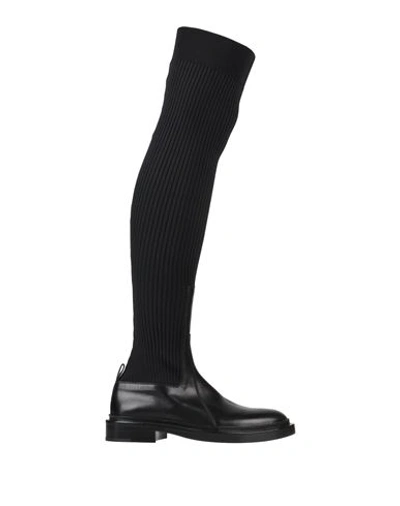 Jil Sander Woman Boot Black Size 9.5 Soft Leather, Textile Fibers