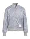 Thom Browne Man Jacket Light Grey Size 4 Polyester, Cotton