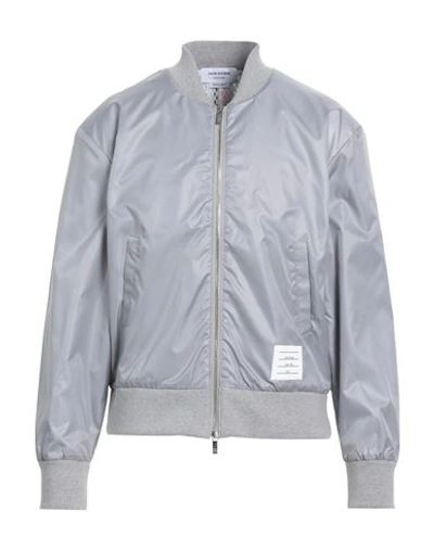 Thom Browne Man Jacket Light Grey Size 4 Polyester, Cotton