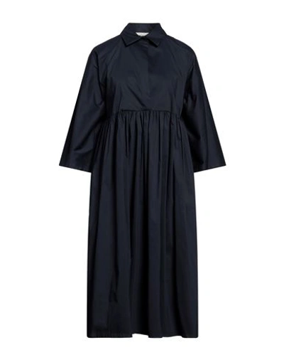 Liviana Conti Woman Midi Dress Midnight Blue Size 12 Cotton, Polyamide, Elastane