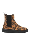 Cavalli Class Woman Ankle Boots Camel Size 11 Soft Leather In Beige