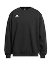 Adidas Originals Adidas Man Sweatshirt Black Size Xxl Cotton, Recycled Polyester, Polyester, Elastane