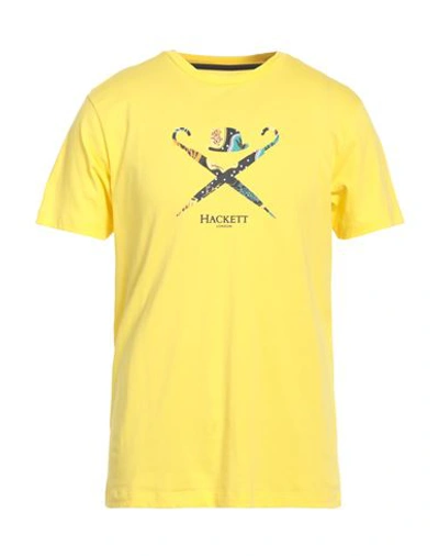 Hackett Man T-shirt Yellow Size L Cotton