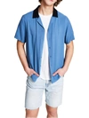 AND NOW THIS MENS CONTRAST TRIM COLLARED BUTTON-DOWN SHIRT