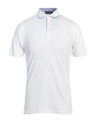 Drumohr Man Polo Shirt White Size 40 Cotton