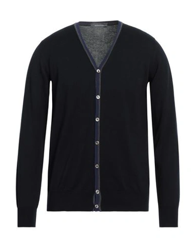 Rossopuro Man Cardigan Navy Blue Size 5 Cotton