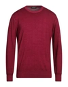 Dondup Man Sweater Garnet Size 38 Wool In Red