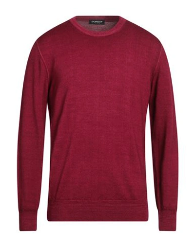Dondup Man Sweater Garnet Size 38 Wool In Red