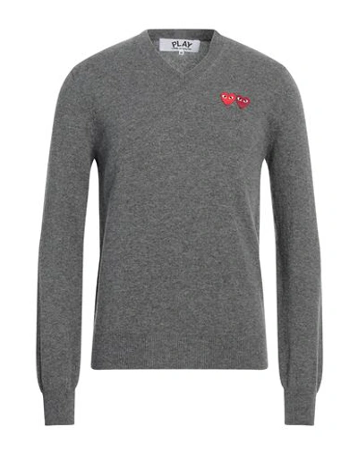 Comme Des Garçons Play Man Sweater Grey Size Xl Wool