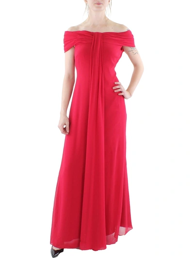 Lauren Ralph Lauren Womens Ruched Maxi Evening Dress In Pink
