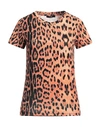 Cavalli Class Woman T-shirt Orange Size L Cotton, Elastane