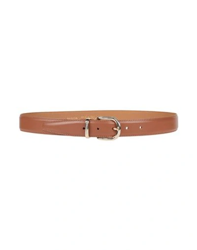 Semicouture Woman Belt Brown Size 32 Soft Leather