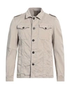 Messagerie Man Shirt Military Green Size L Lyocell, Cotton, Elastane In Beige