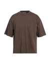 Daniele Fiesoli Man T-shirt Cocoa Size L Cotton In Brown