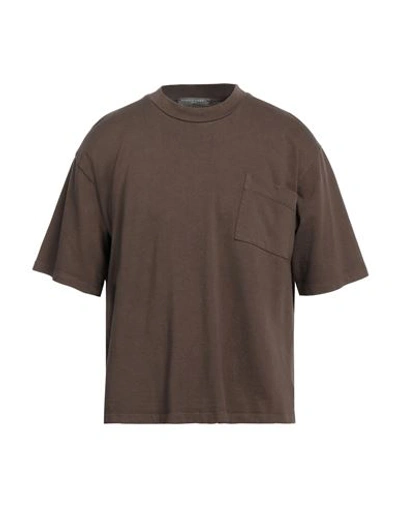 Daniele Fiesoli Man T-shirt Cocoa Size L Cotton In Brown