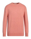 Cashmere Company Man Sweater Salmon Pink Size 46 Wool, Cashmere