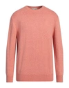 Cashmere Company Man Sweater Salmon Pink Size 46 Wool, Cashmere In Pink