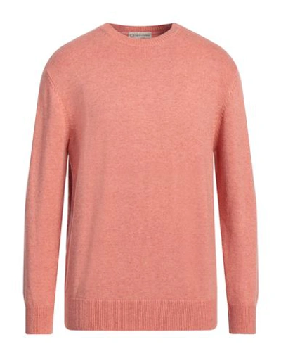 Cashmere Company Man Sweater Salmon Pink Size 46 Wool, Cashmere