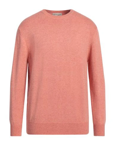 Cashmere Company Man Sweater Salmon Pink Size 46 Wool, Cashmere In Pink