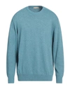 Cashmere Company Man Sweater Slate Blue Size 46 Wool, Cashmere
