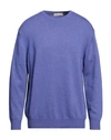 Cashmere Company Man Sweater Purple Size 46 Wool, Cashmere