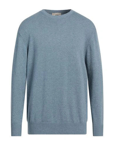 Cashmere Company Man Sweater Sky Blue Size 46 Wool, Cashmere