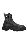 Cavalli Class Man Ankle Boots Black Size 13 Calfskin In Black