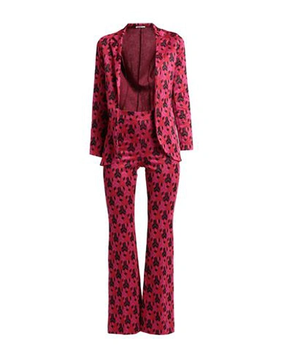 Biancoghiaccio Woman Suit Fuchsia Size 6 Viscose, Polyester, Metal, Polyamide, Elastane In Pink