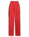 Camicettasnob Woman Pants Tomato Red Size 4 Cotton, Polyester, Elastane In Tomato Red