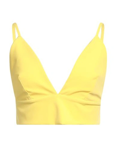 Actualee Woman Top Yellow Size 6 Polyester, Elastane