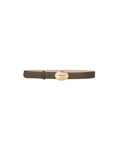 Emporio Armani Woman Belt Sage Green Size 39.5 Polyester