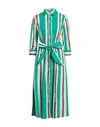 Camicettasnob Woman Midi Dress Green Size 8 Cotton, Elastane In Green
