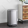 HAPPIMESS ASHLEY RECTANGULAR 8-GALLON TRASH CAN WITH SOFT-CLOSE LID WITH FREE MINI TRASH CAN