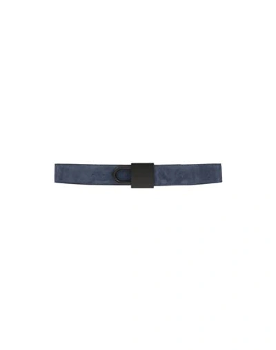 Buscemi Man Belt Navy Blue Size 42 Soft Leather