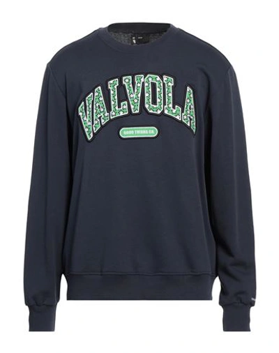 Valvola. Man Sweatshirt Navy Blue Size Xl Cotton
