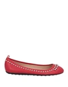 Tod's Woman Ballet Flats Red Size 10 Leather
