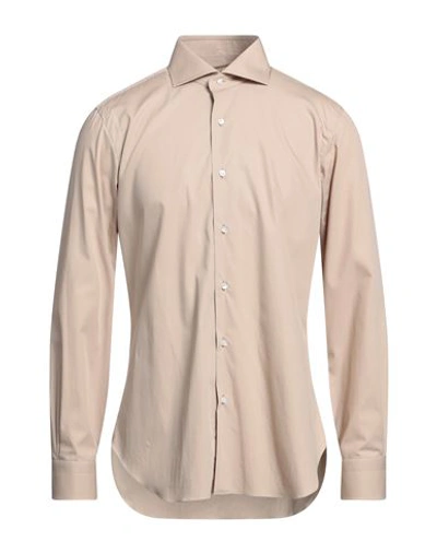 Barba Napoli Man Shirt Beige Size 15 Cotton