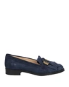Tod's Woman Loafers Navy Blue Size 8 Soft Leather