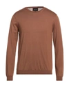 Giorgio Armani Man Sweater Military Green Size 44 Cotton, Polyamide In Brown