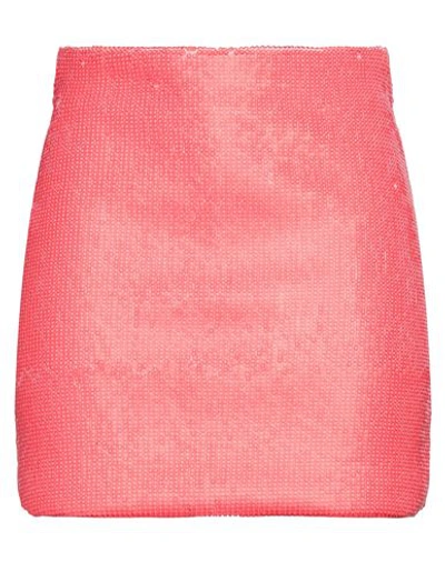 Vicolo Woman Mini Skirt Coral Size L Polyester In Red