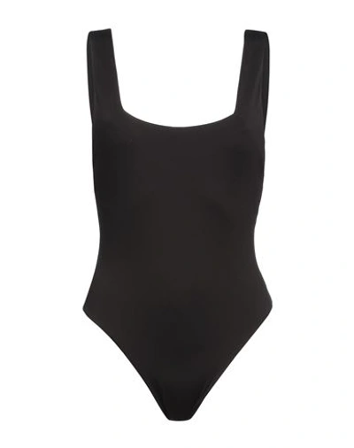 Federica Tosi Woman One-piece Swimsuit Black Size L Polyester, Elastane