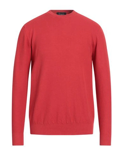 Drumohr Man Sweater Red Size 40 Cotton