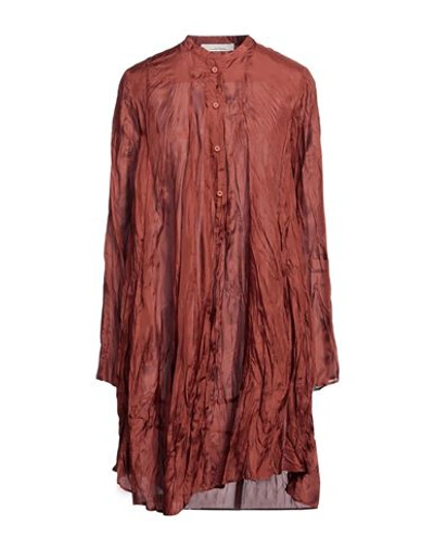 Liviana Conti Woman Midi Dress Rust Size 10 Silk In Red