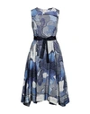 High Woman Midi Dress Blue Size 12 Cotton